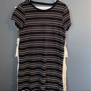 striped dress with open back